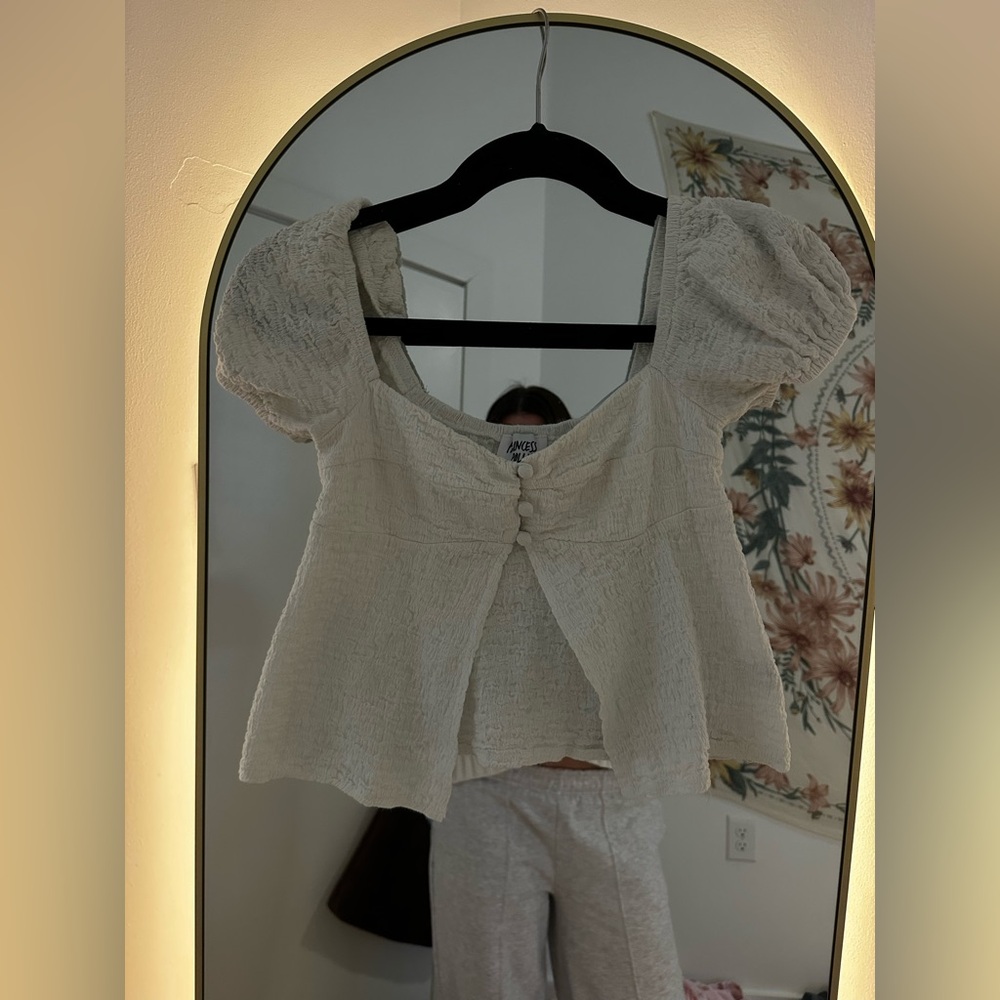 Princess Polly Cream Puff Sleeve Top